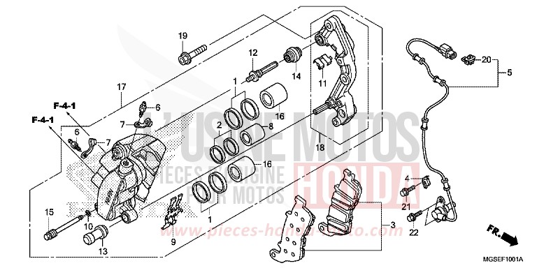 ETRIER DE FREIN AVANT (NC700SA/SD) von NC700S DCT PEARL SUNBEAM WHITE (NHA66) von 2013